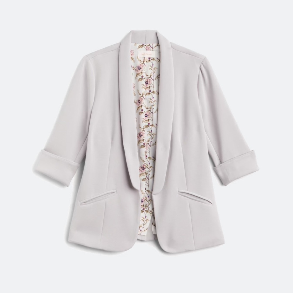 Skies Are Blue Light Gray Blazer
